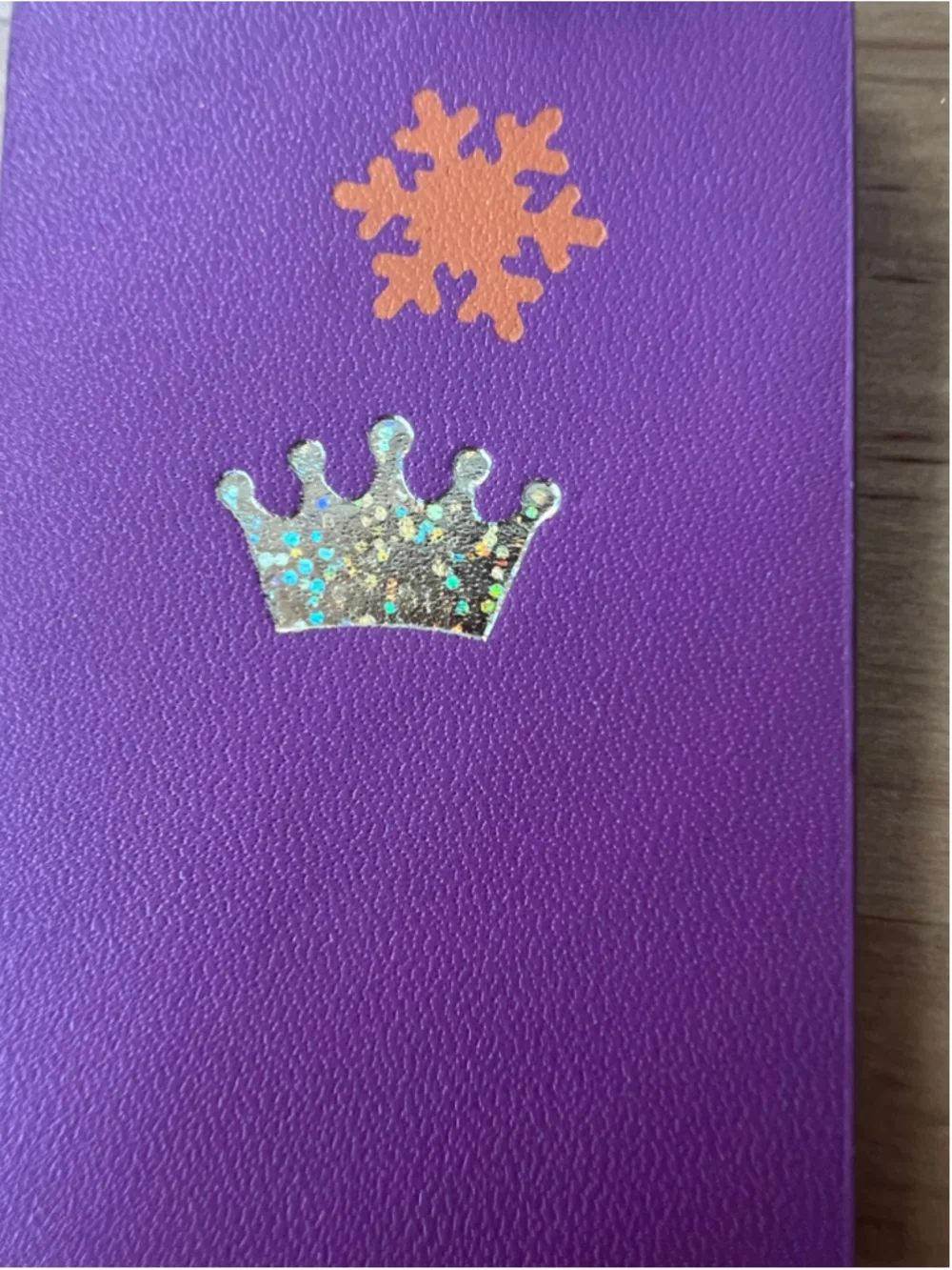Coach Purple Leather Bag Charm Hangtag Snowflake Crown Orange Gold NWOT